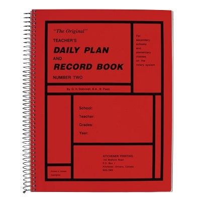 Planner-Teacher Plan & Record, Secondary Red
