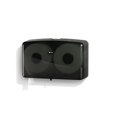 Toilet Paper Dispenser-Noir Twin Jumbo Roll, Smoke/Black