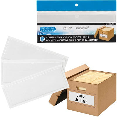 Label Holder-9-1/4 X 2-1/4" For File Boxes, 12/Pack