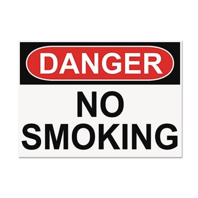 Sign-Osha Compliant, Danger No Smoking 10"X14"