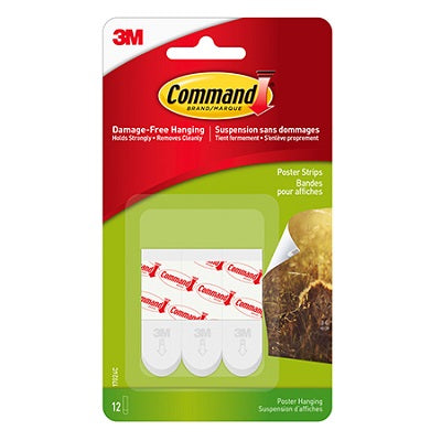 Adhesive Poster Strips-Command Adhesive, 12/Pk