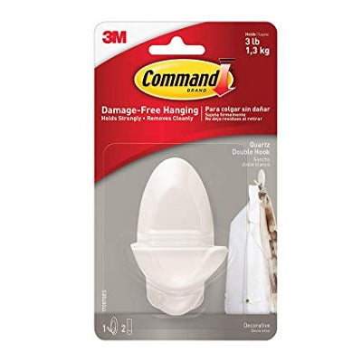 Hook-Command Adhesive, Medium, Double Hook, White