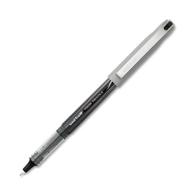 Pen-Roller, Uni-Ball Vision Needle, Fine Black,12/pk