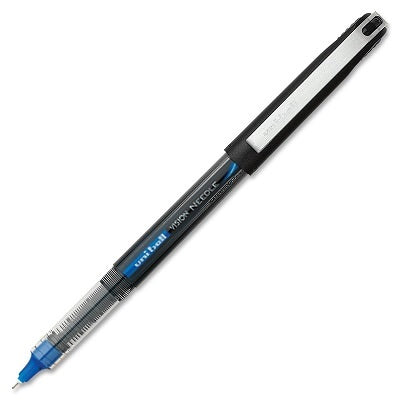 Pen-Roller, Uni-Ball Vision Needle, Micro Blue,12/pk