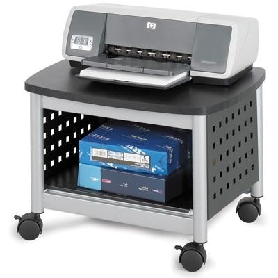 Printer Stand-Metal Mini-Scoot, Underdesk, Black