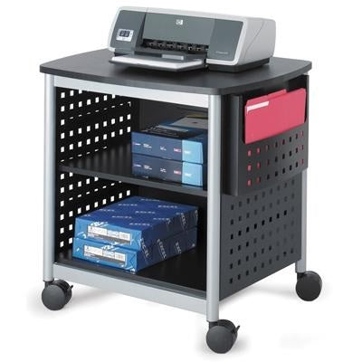 Printer Stand-Metal Scoot, Deskside, Black
