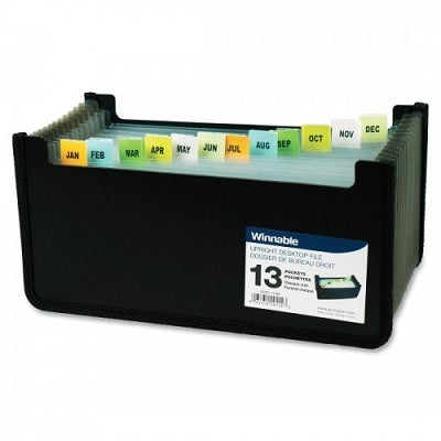 File-Expanding, 13 Pocket Poly, Cheque/Voucher, Black