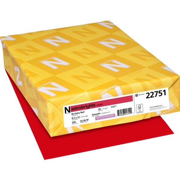 Cover Stock-Astrobrights 65Lb Letter Re-Entry Red