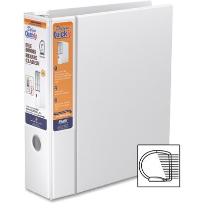 Binder-Deluxe Quickfit Hd 3" Quickload D-Ring,White