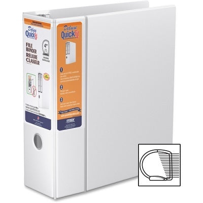 Binder-Deluxe Quickfit Hd 4" Quickload D-Ring,White