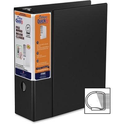 Binder-Deluxe Quickfit Hd 4" Quickload D-Ring,Black