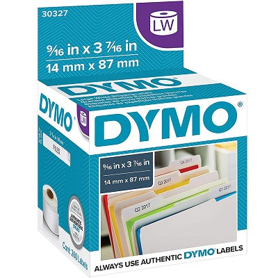 Labels-Dymo Labelwriter, File Folder 9/16X3-7/16, 260/Pk