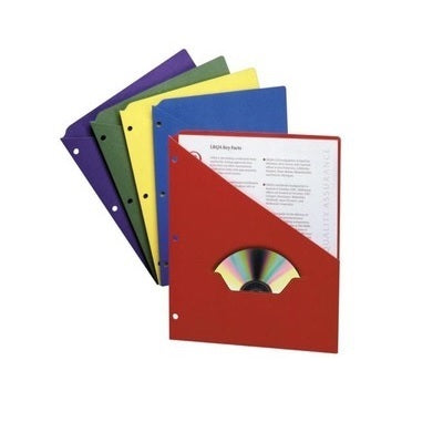 Binder Pocket-Slash, Project Folder, Assorted 25/Pack