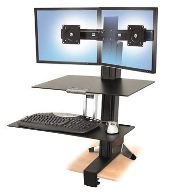 Sit Stand Workstation-Ergotron Workfit-S, Dual, Black