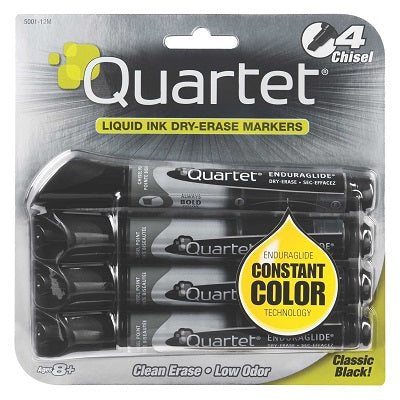 Marker Set-Dry Erase, Enduraglide Chisel, 4 Black