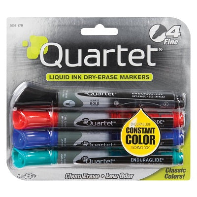 Marker Set-Dry Erase, Enduraglide Fine, 4 Assorted