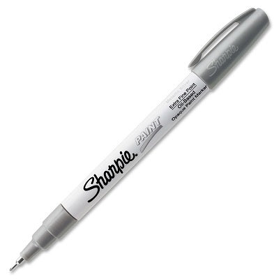 Marker-Permanent, Sharpie Paint, Extra Fine Silver,12/pk