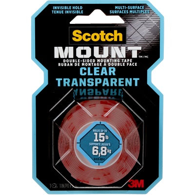 Mounting Tape-Indoor Mount, 1" X 60", Clear