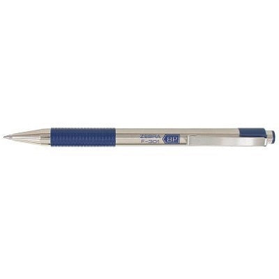 Pen-Retractable, F-301 0.7Mm Stainless Steel Barrel/Blue Ink 12/pk