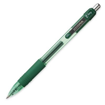 Pen-Retractable, Z-Grip Gel Roller, 0.7Mm Green 12/pk