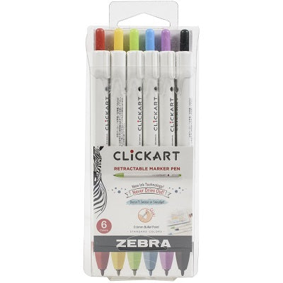Marker Set-Clickart, Retractable Marker Pen 6 Colour