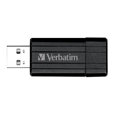 Flash Drive-Verbatim Pinstripe 64Gb Black