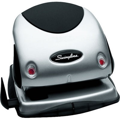 Punch-2 Hole, Easy View Capacity 20, Silver/Black