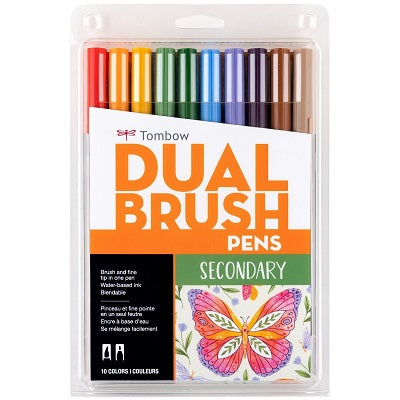 Brush Pen Set-Dual Tip, Secondary Palette, 10/Pack