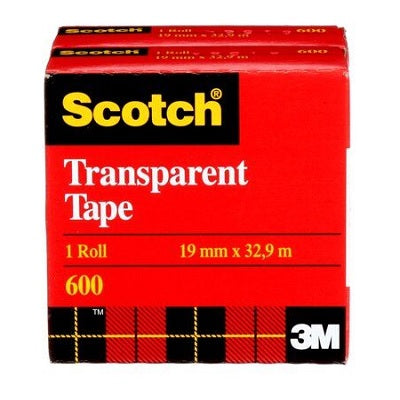Tape-Transparent Scotch 19Mmx32.9M, Boxed, 2/Pack