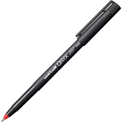 Pen-Roller, Uni-Ball Onyx, Micro Red ,12/pk