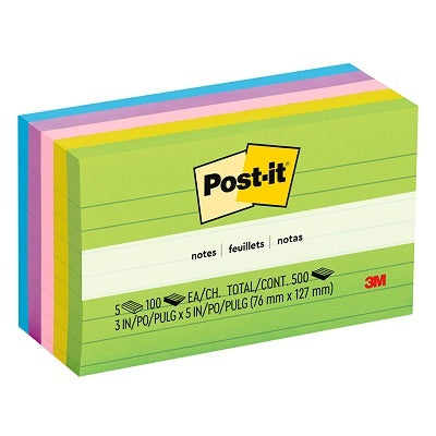 Notes-Post-It, Lined 3X5 Floral Fantasy Collection