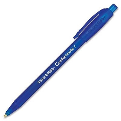 Pen-Retractable, Comfortmate Ballpoint, Fine Blue,12/pk