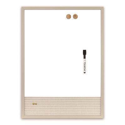 Combination Board-Magnetic, Bulletin Strip 17"X23" Taupe