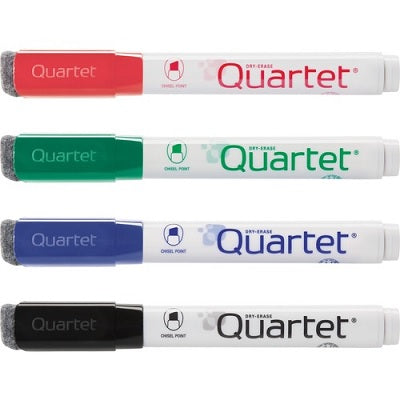 Marker Set-Dry Erase, Quartet, Chisel Tip, 4 Colours