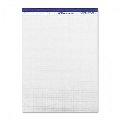 Writing Pad-Perfed, Letter Perf-Perfect 50 Sheet White Quad