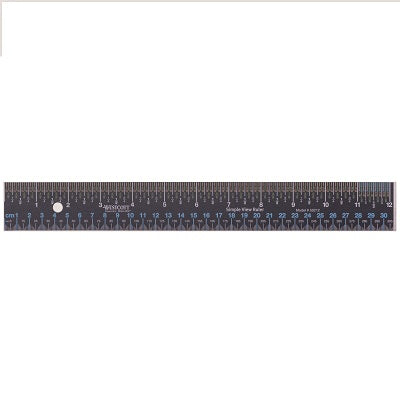 Ruler-12"/30Cm Stainless Steel Cork Back, Black