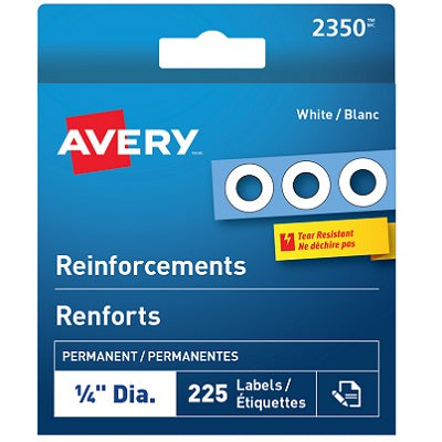 Reinforcements-Permanent White 225/Box