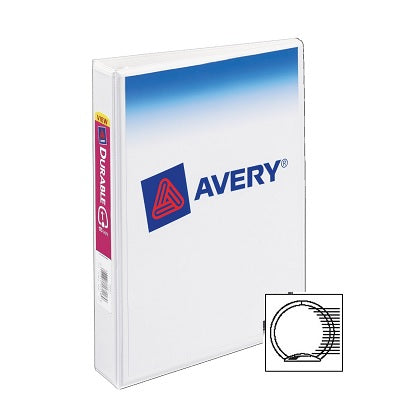 Binder-5-1/2X8-1/2 Overlay Durable 1" Round Ring, White