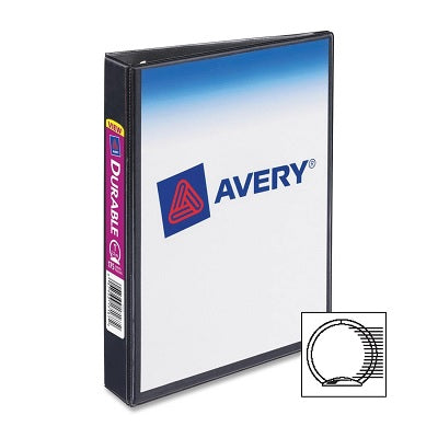 Binder-5-1/2X8-1/2 Overlay Durable 1" Round Ring, Black