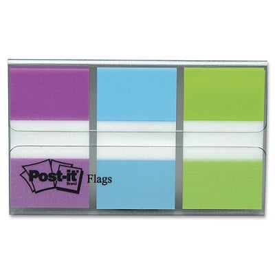 Flags-Post-It, 1" 20 Each Purple, Blue & Green