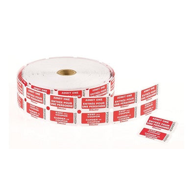 Tickets-Admit One With Coupon Bilingual 2M/Rl Red (Da-2Cf)