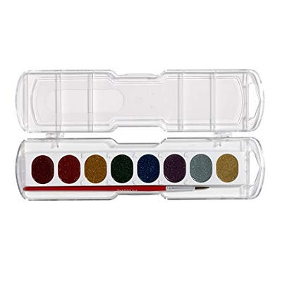 Paint Set-Watercolour, Washable 8 Glitter Colours W/ Brush