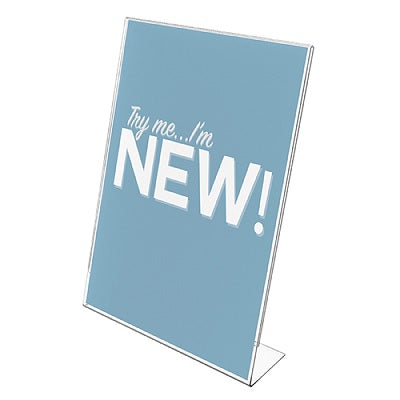 Sign Holder-Slanted, 8.5Wx11H, Clear