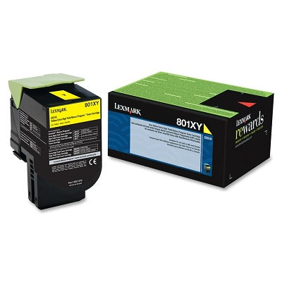 Laser Toner-Lexmark #801Xy Yellow Extra High Yield, Return