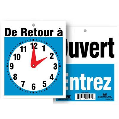 Sign-Will Return Clock 5"X6" French
