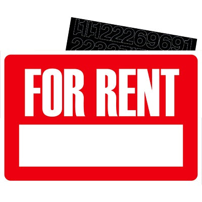 Sign Kit-For Rent 8"X12"