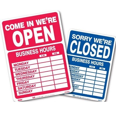 Sign Kit-Business Hours 10.5X14.5 Double-Sided