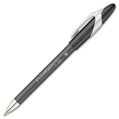 Pen-Stick, Flexgrip Elite Ballpoint, Medium Black,12/pk