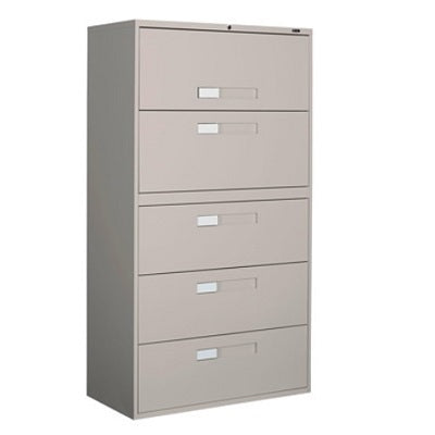 File Cabinet-Lateral 9300 Fixed, 5 Drawer, Grey