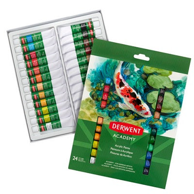 Paint Set-Acrylic, Derwent Academy 24 12Ml. Tubes